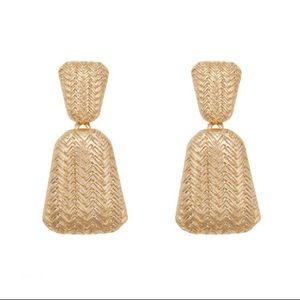ELOQUII Gold-Tone Herringbone Drop Earrings